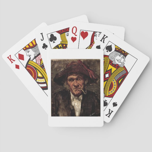 Man smoking a pipe, c.1859 spielkarten (Rückseite)