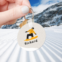 Man Snowboarden Individuelle Name Extreme Winter S Schlüsselanhänger