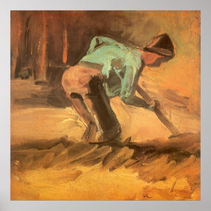 Man Stooph mit Stick oder Spade, Vincent van Gogh Poster