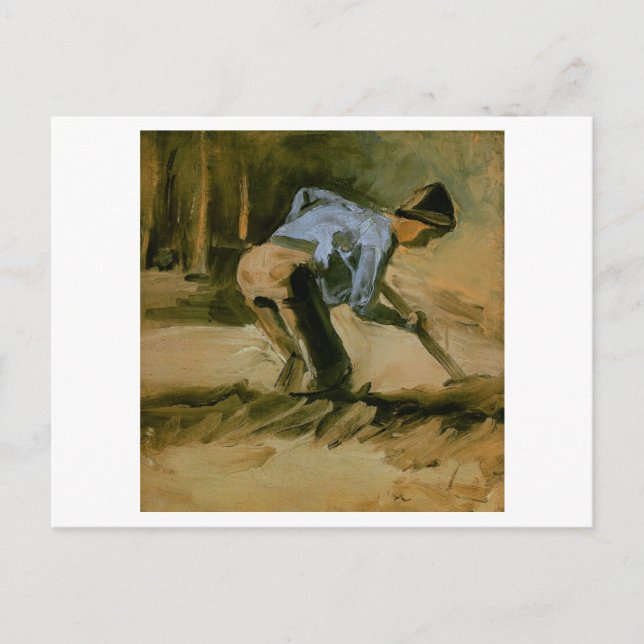 Man Stooph mit Stick oder Spade, Vincent van Gogh Postkarte (Vorderseite)