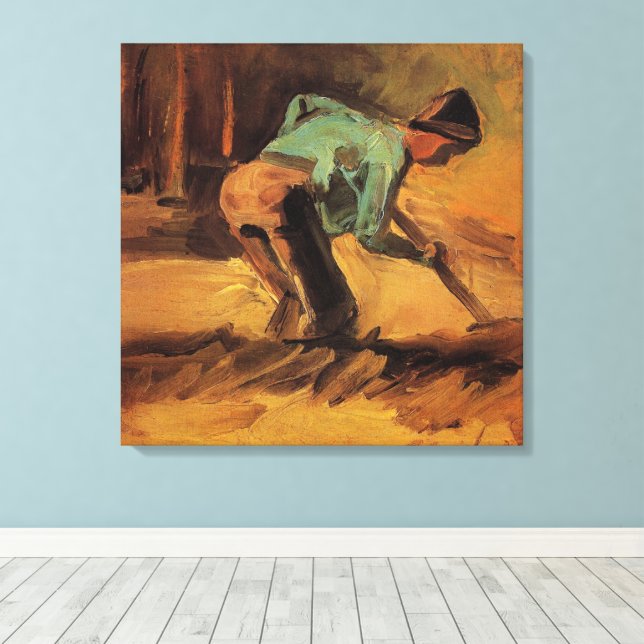 Man Stooping mit Stick, Spade von Vincent van Gogh Leinwanddruck (Insitu (Holzboden))