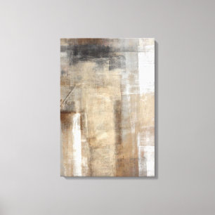 'Man Style' Beige und Braun Abstrakte Kunst Leinwanddruck