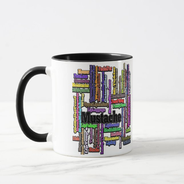 Man Tasse Funny Text Mustache Mustache Raupe (Links)