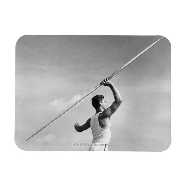 Man Throwing Javelin Magnet (Horizontal)
