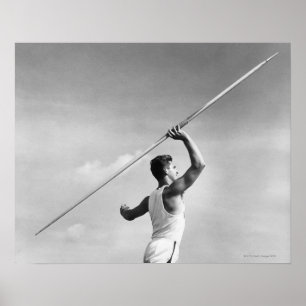 Man Throwing Javelin Poster