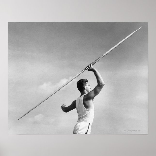 Man Throwing Javelin Poster (Vorne)