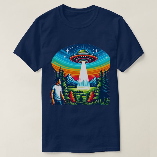 Man UFO Blue T - Shirt (Design vorne)