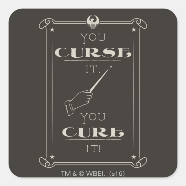 Man verflucht es, man heilt es quadratischer aufkleber (Vorderseite)