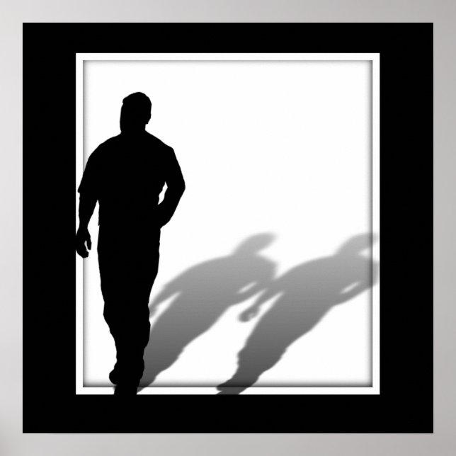 Man Vermisst Man Silhouette Poster (Vorne)