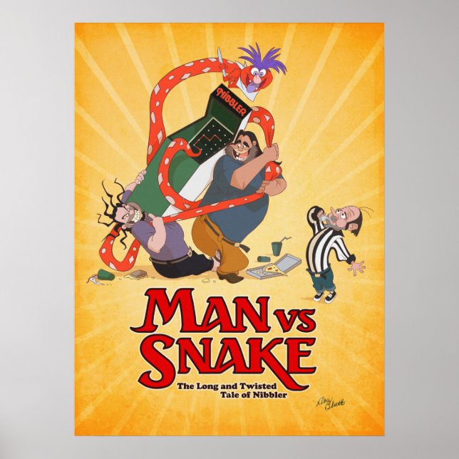 MAN VS SNAKE Don Bluth Poster von Kickstarter (Vorne)