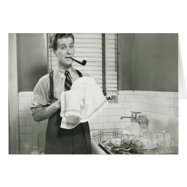 Man Washing Dishes (Vorderseite (Horizontal))