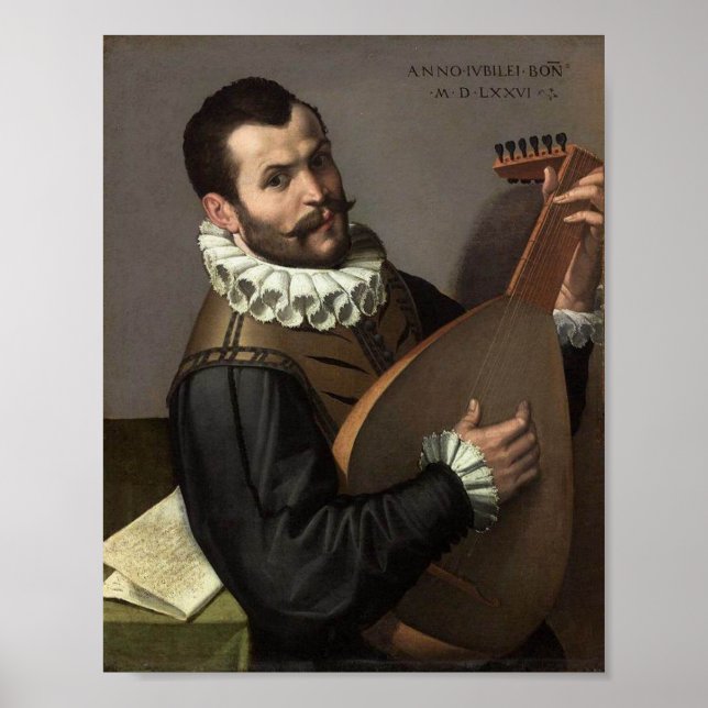 Man With a Lute Poster (Vorne)