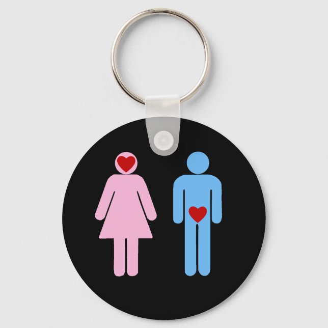 Man Woman Liebe Spaß Tshirt Schlüsselanhänger (Vorderseite)