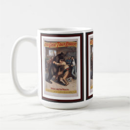 Man Wrestles Bär - Vintage Lithograph Tasse