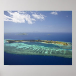 Mana-Insel und Korallenriff, Mamanuca-Inseln Poster