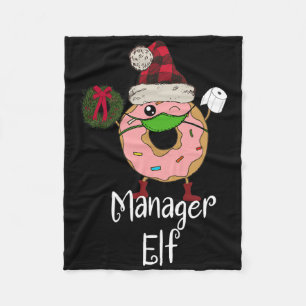 Manager-Elf-Quarantäne-Weihnachten-Lustiger-Donut- Fleecedecke