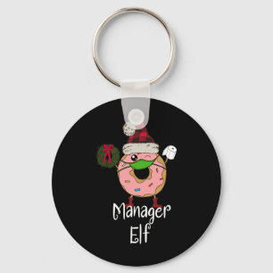 Manager-Elf-Quarantäne-Weihnachten-Lustiges-Donut- Schlüsselanhänger