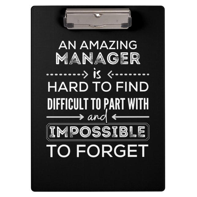 Manager, Gift For Manager, A Truly Great Manager Klemmbrett (Vorderseite)