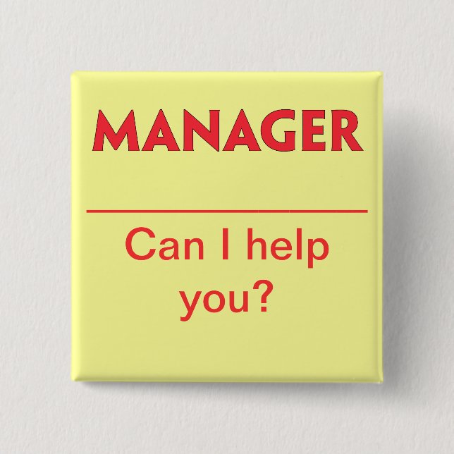 Manager-NamensAbzeichen-Knopf Button (Vorderseite)