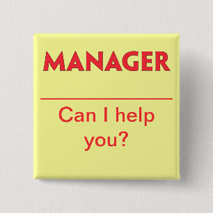 Manager-NamensAbzeichen-Knopf Button