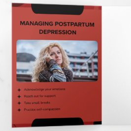 Managing Postpartum Depression Awareness Design Dreifach Gefaltete Karte