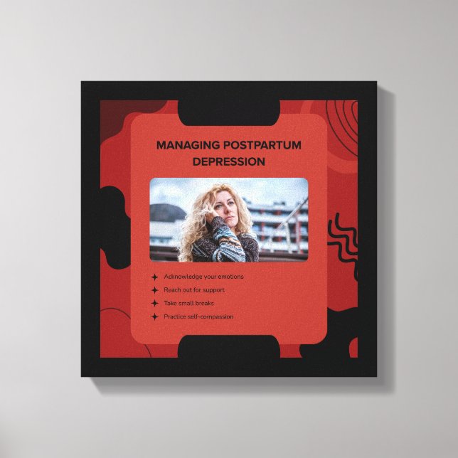 Managing Postpartum Depression Awareness Design Leinwanddruck (Vorderseite)
