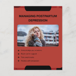 Managing Postpartum Depression Awareness Design Postkarte