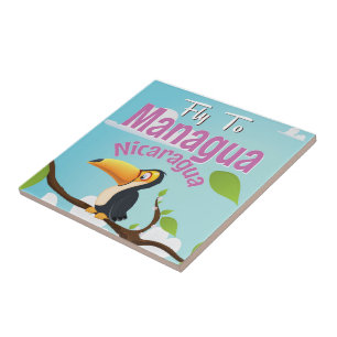 Managua, Nicaragua, ein altes Reiseplakat Fliese
