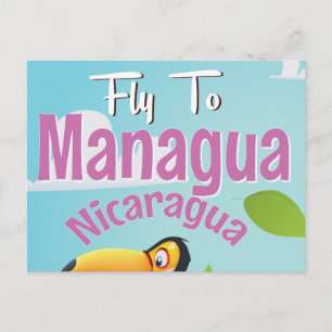 Managua, Nicaragua Vintage-Reiseplakat Postkarte