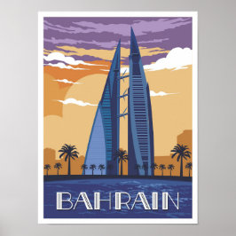 Manama Bahrain Art Vintage Reisevorführung Poster