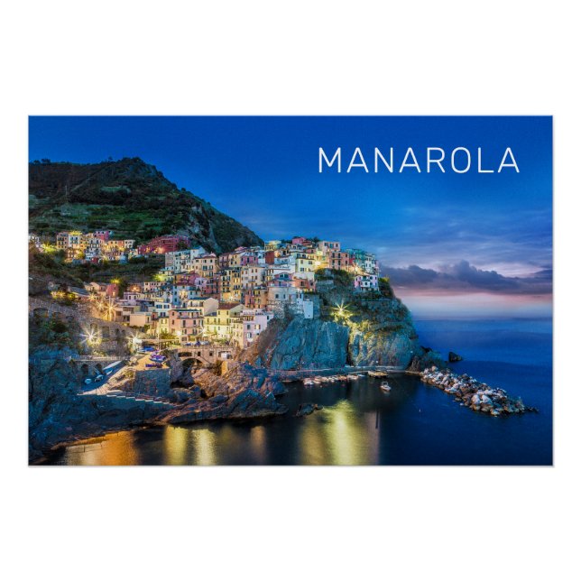 Manarola Cinque Terre La Spezia Italien Panorama Poster (Vorderseite)