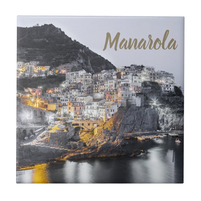 Manarola Cinque Terre Ligurien Italien Kunst, Dich Fliese (Vorderseite)