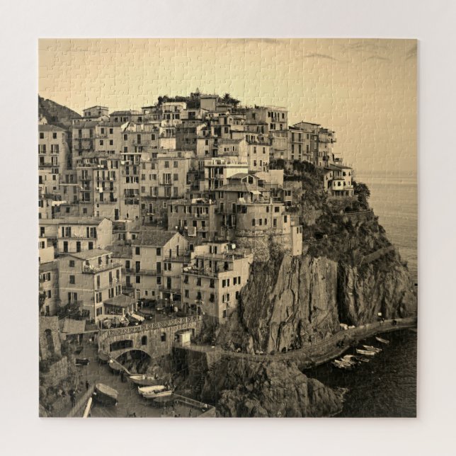 Manarola in Sepia Tones - Italien - 20x20 - 676 St (Vertikal)