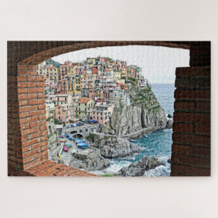 Manarola, Italien - Fensteransicht - 20x30 -1014 S