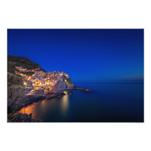 Manarola Stadt im Cinque Terre im Abend Fotodruck