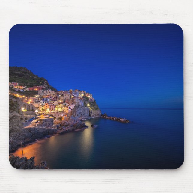 Manarola Stadt im Cinque Terre im Abend Mousepad (Vorne)