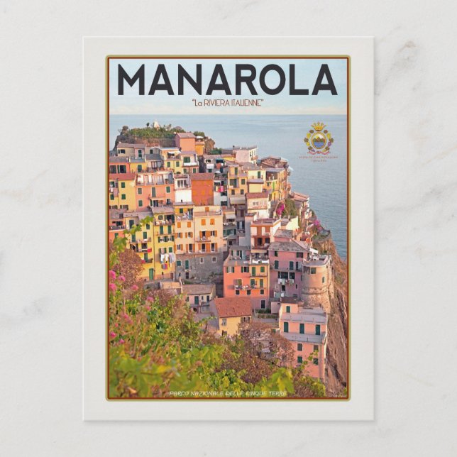 Manarola Vineyard Sunset (white) Postkarte (Vorderseite)
