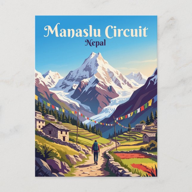 Manaslu Circuit Nepal Postkarte (Vorderseite)