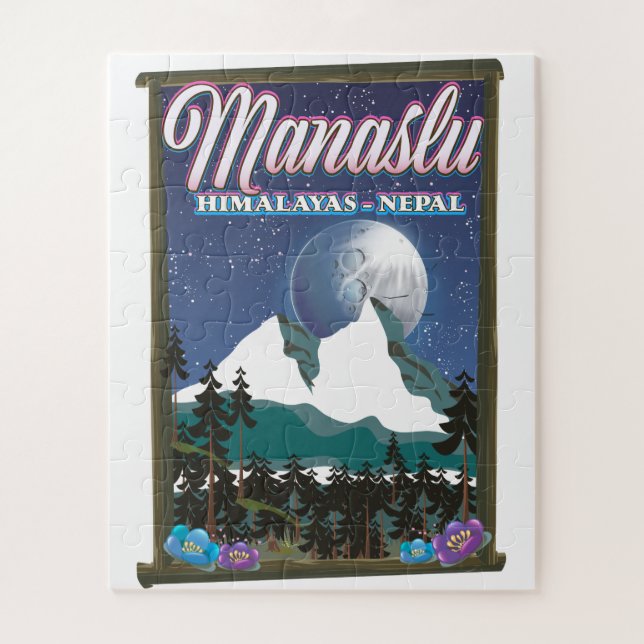 Manaslu Himalayas Nepal Reiseplakatkarte (Vertikal)