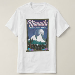 Manaslu Himalayas Nepal Reiseplakatkarte T-Shirt