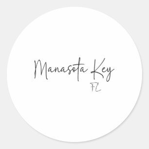 Manasota Key Florida Ca Retro Runder Aufkleber