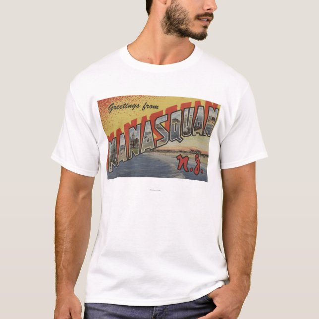 Manasquan, New-Jersey - große Buchstabe-Szenen 2 T-Shirt (Vorderseite)