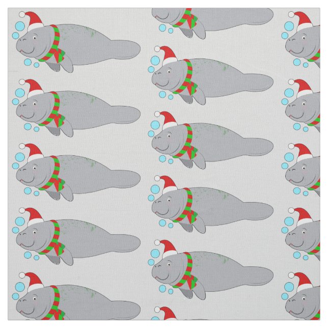Manat mit Weihnachtsmannmütze und Scarf Stoff (Muster)