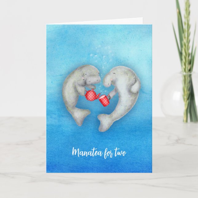 'Manatea for two' (Manatea pour deux) carte mignon (Devant)