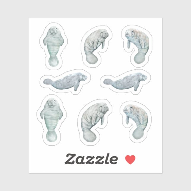Manateaufkleber Set Custom Vinyl Aufkleber (Blatt)