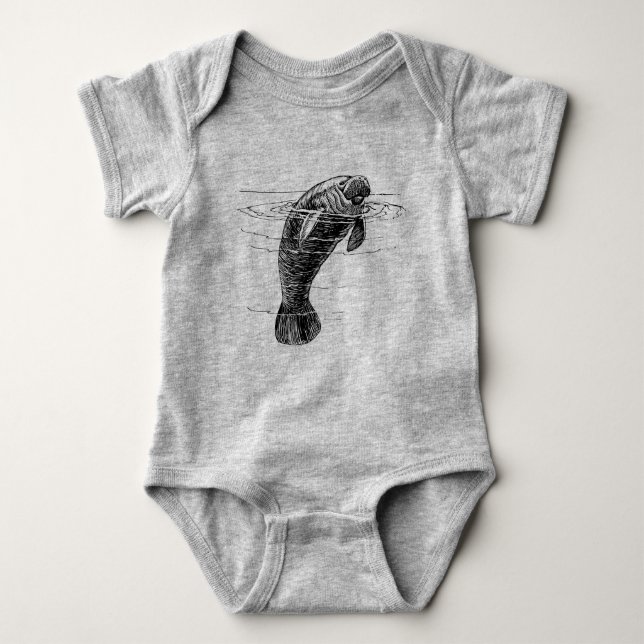 Manatee Baby Bodysuit Strampler (Vorderseite)