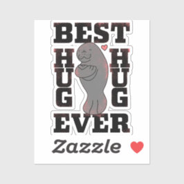 Manatee - Best Hug Ever - Hug - ASL Design Aufkleber