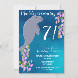 Manatee Birthday Einladung