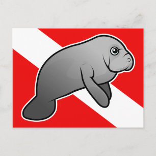 Manatee Dive Flag Postkarte
