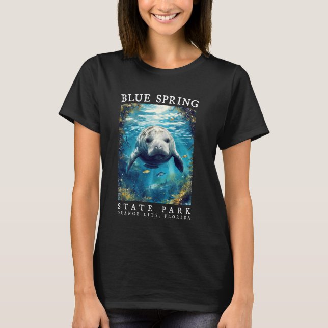 Manatee Encounter Blue Spring Underwater Haven Flo T-Shirt (Vorderseite)